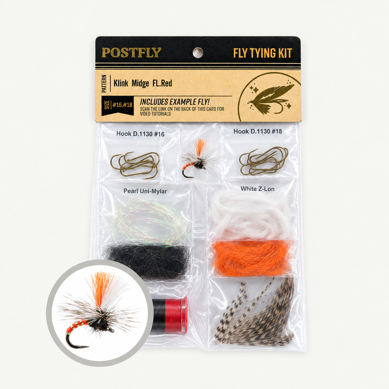 Fly Tying Kit | Hi Vis Klinkhammer Midge #16 & #18