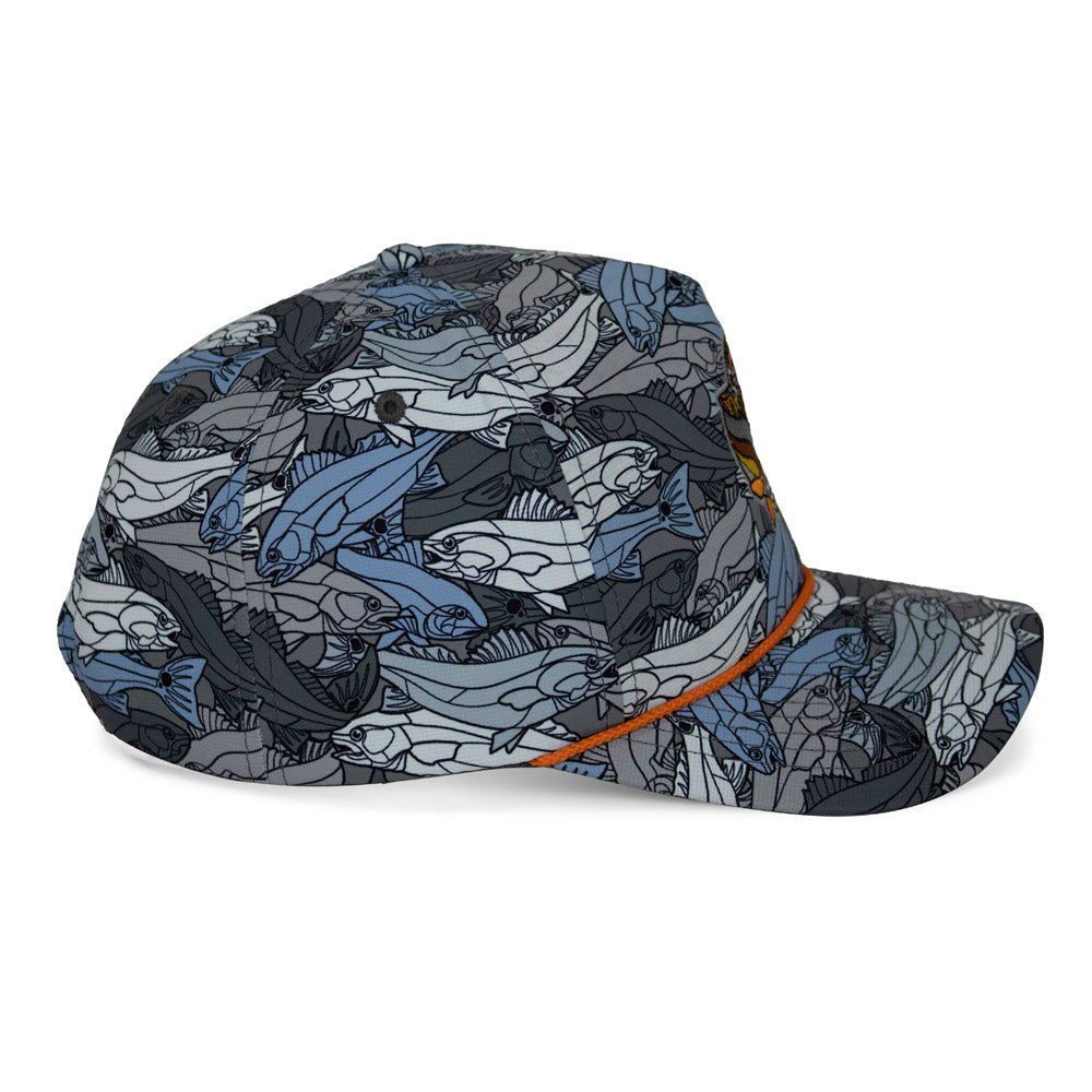 Redfish Stained Glass 5-Panel Trucker Rope Cap