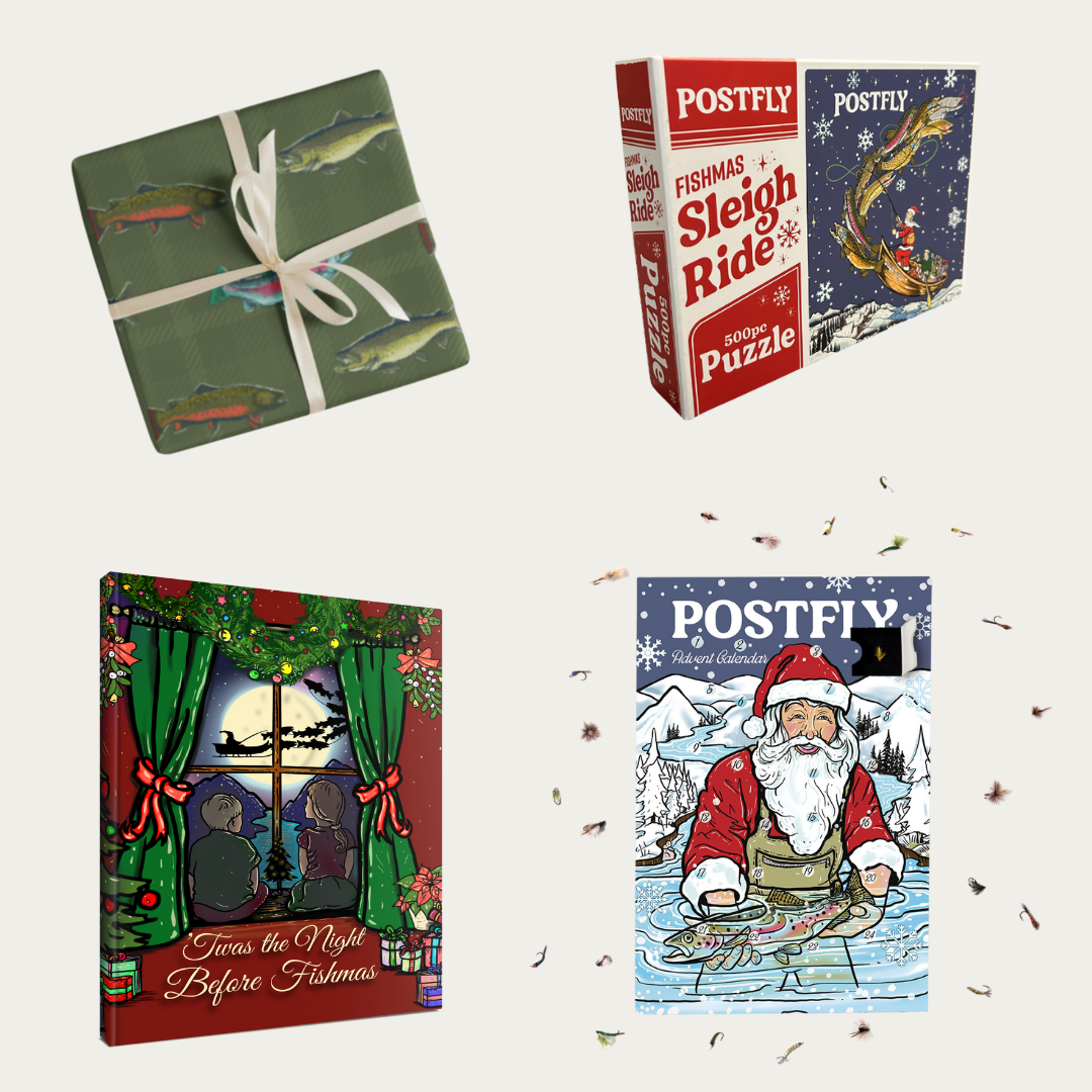 Fishmas Gift Bundle - Trout Fly Advent + Children's Book + Puzzle + Wrapping Paper