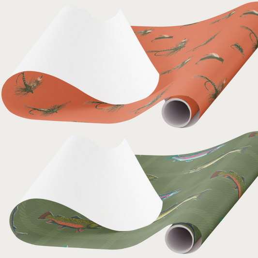 Vintage Trout Fly Fishing Themed Wrapping Paper