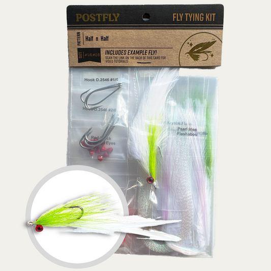 Fly Tying Kit | Half n Half Chartreuse/White