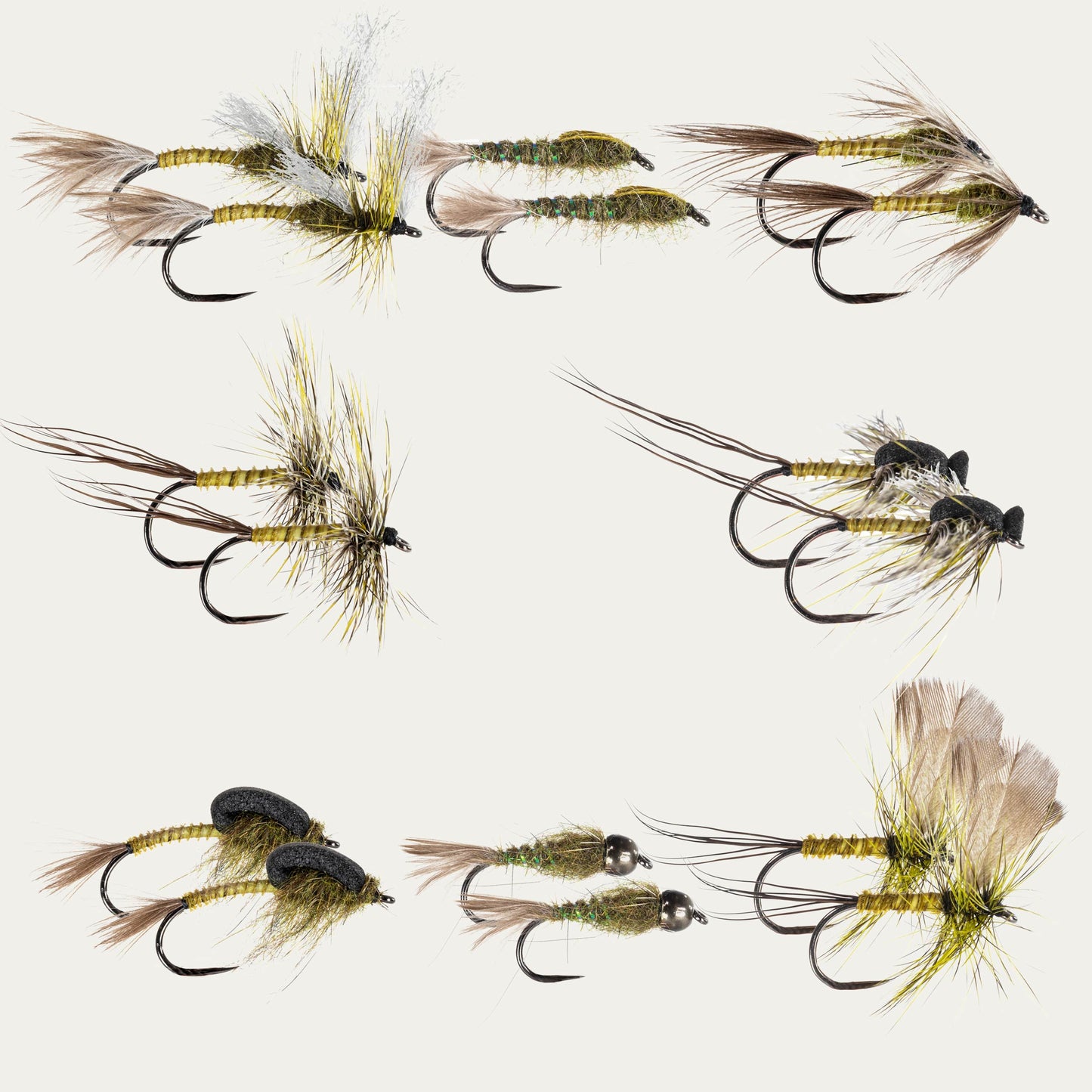 Mighty Green Drake BugCycle Fly Assortment - 16pk, Barbless, Ahrex