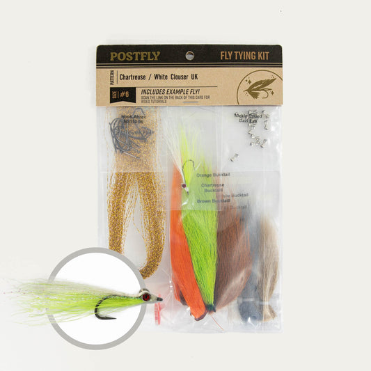 Fly Tying Kit | Clouser UK Chartreuse & White