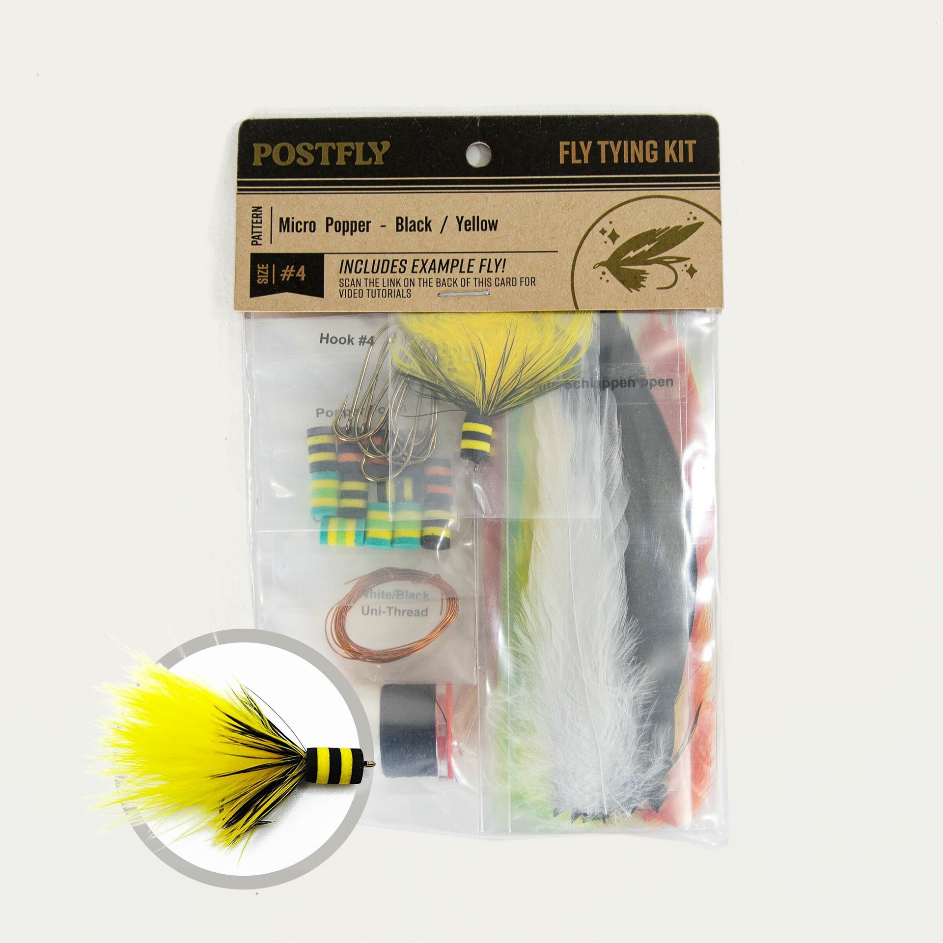 Popper Fly Fish Tying Kit FlyMen Fly Tying Kit Bass Popper