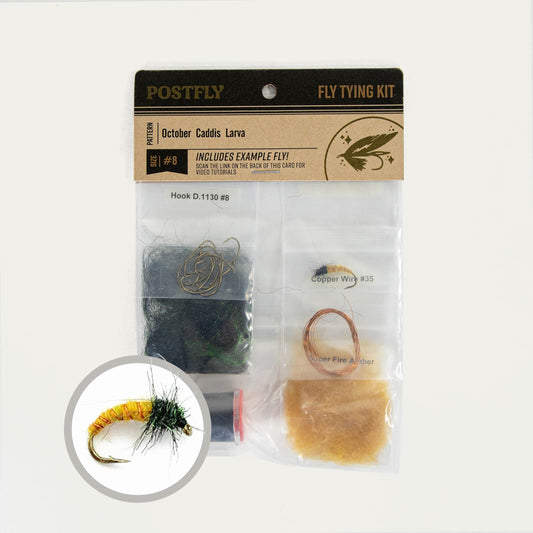 Fly Tying Kit | October Caddis Larva